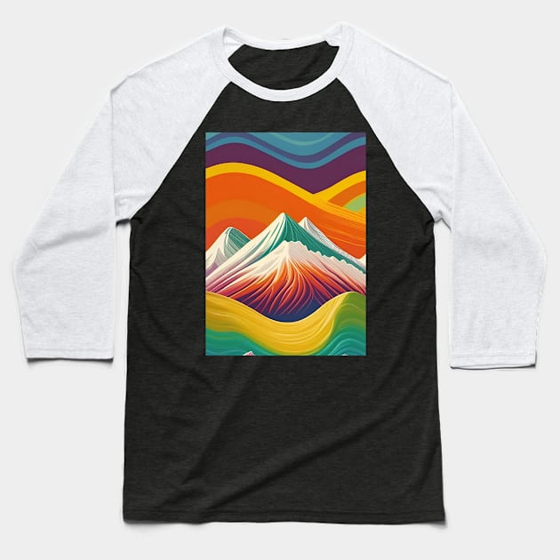 Rainbow Mountain Baseball T-Shirt by AbundanceSeed